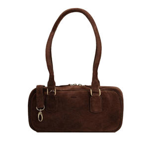 suede schoudertas bruin