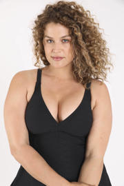 thumbnail: Paprika corrigerende badpakjurk met voorgevormde cups Plus Size zwart