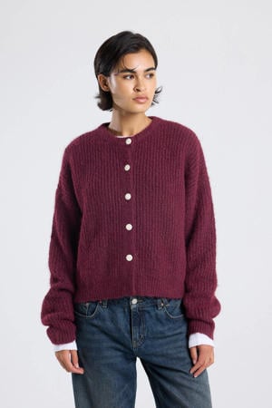 gebreid vest donkerrood