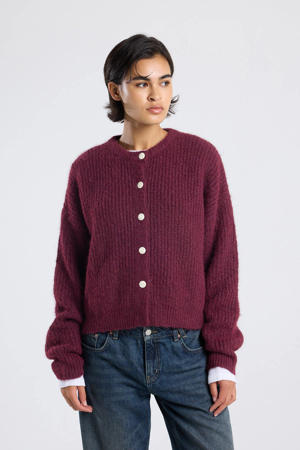 gebreid vest donkerrood