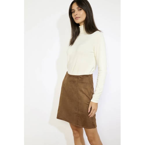 LOLALIZA suede korte rok bruin afbeelding