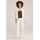 WE Fashion straight regular waist flared broek ecru