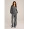 WE Fashion straight regular waist flared broek grijs melange