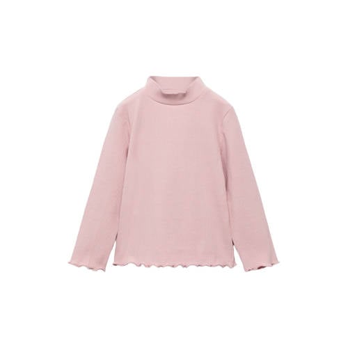 Mango Kids longsleeve roze rib gebreid afbeelding