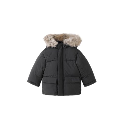 Mango Kids gewatteerde jas zwart afbeelding