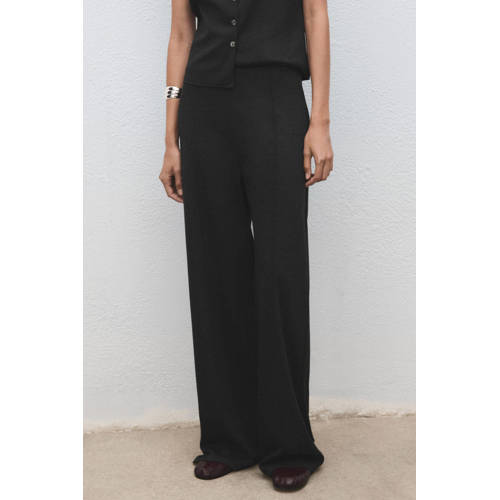 Mango straight regular waist broek grijs afbeelding