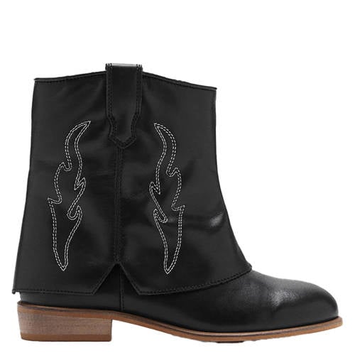 Mango Kids leren laarzen met flap zwart afbeelding