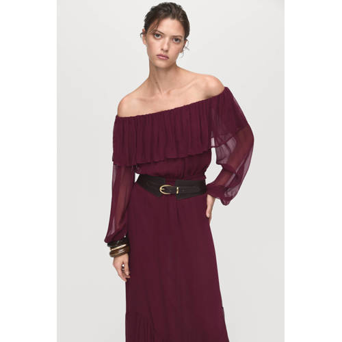 Mango maxi jurk donkerrood afbeelding