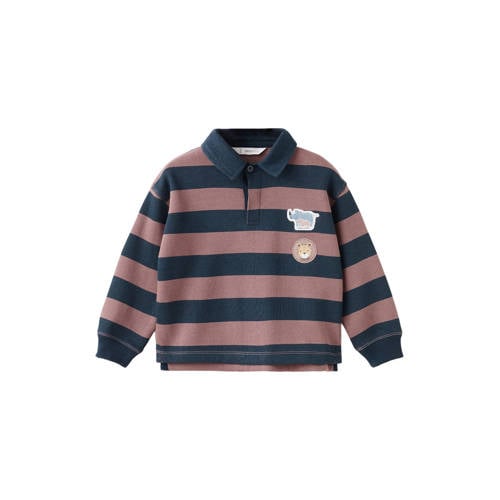 Mango Kids gestreepte sweater donkerblauw afbeelding