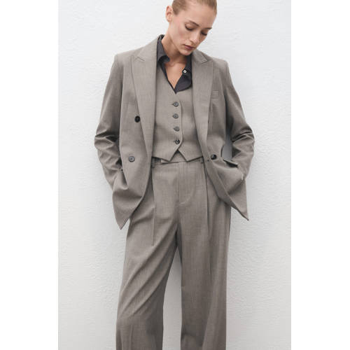 Mango wide leg high waist broek afbeelding