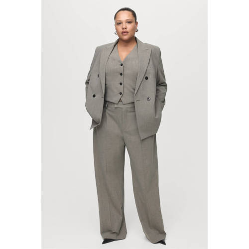 Mango wide leg high waist broek afbeelding