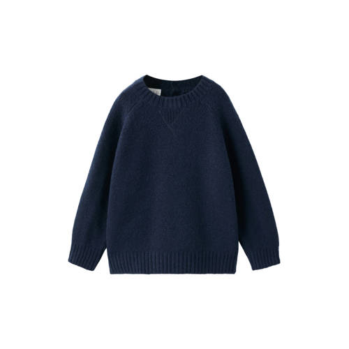 Mango Kids trui donkerblauw fijn gebreid afbeelding