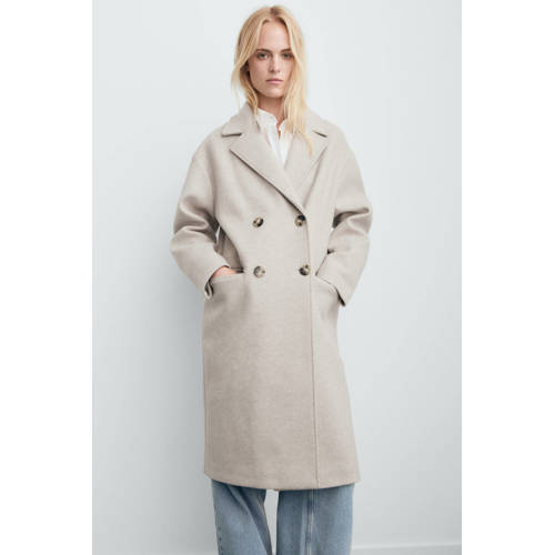 Mango winterjas grijsbruin afbeelding