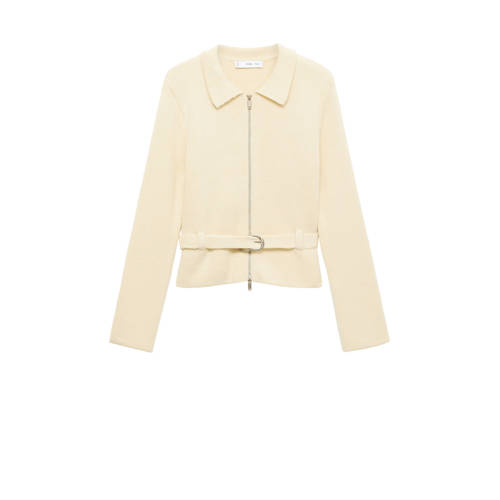 Mango gebreid vest met wol beige afbeelding