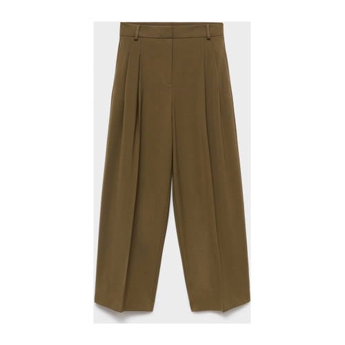 Mango baggy regular waist pantalon kaki afbeelding