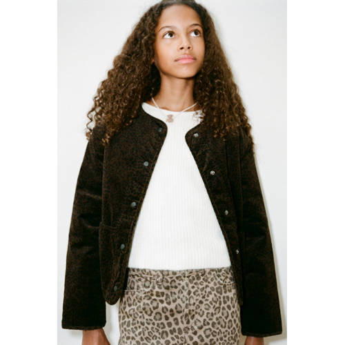 Mango Kids jasje voor binnen met panterprint bruin afbeelding