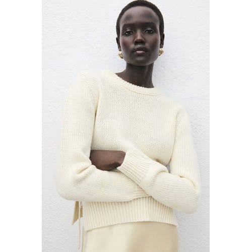 Mango pullover met wol beige afbeelding