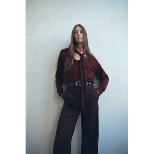 Mango pullover met wol donkerrood afbeelding