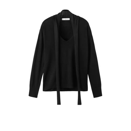Mango pullover met wol zwart afbeelding