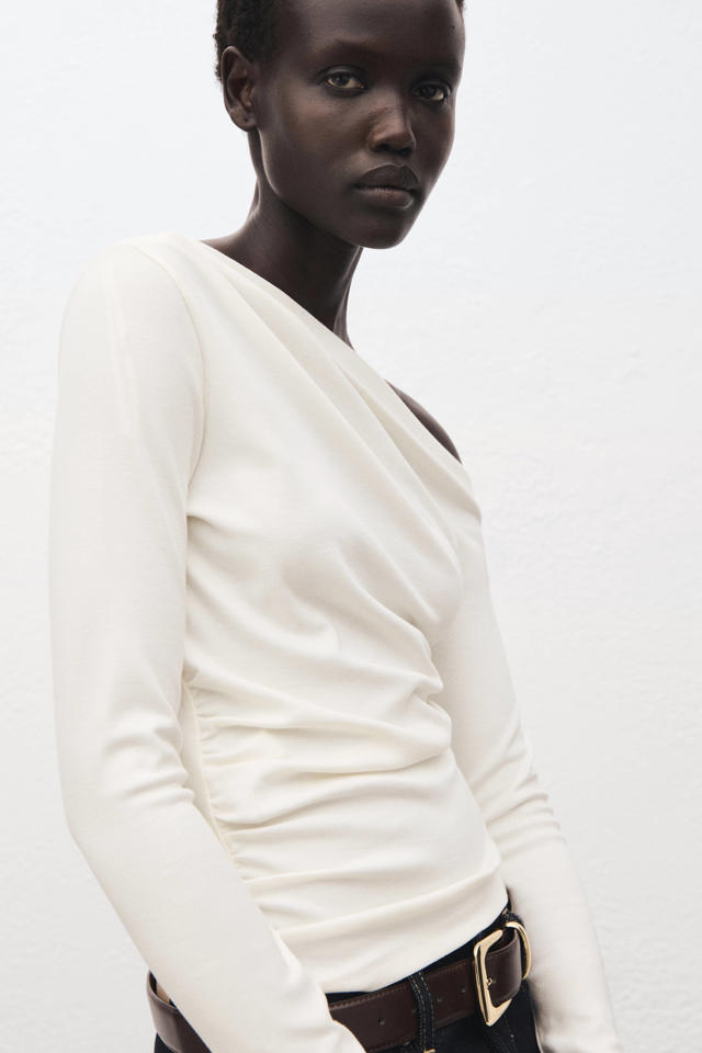 SHEIN Raffinéa T-Shirt mit Neckholr, Rippenstrick aktuelle Trends, günstig kau