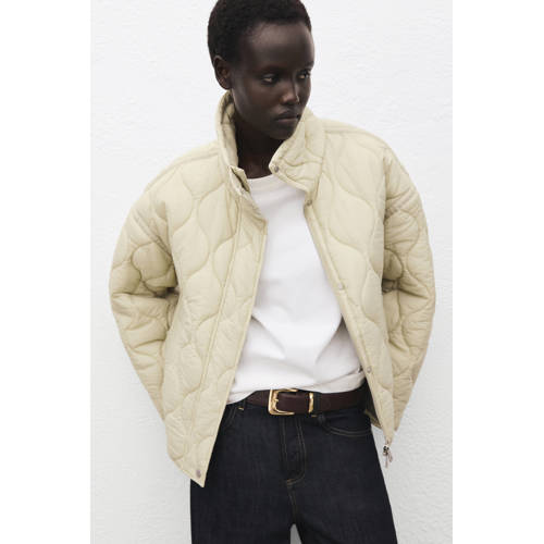 Mango gewatteerde jas quilted beige afbeelding