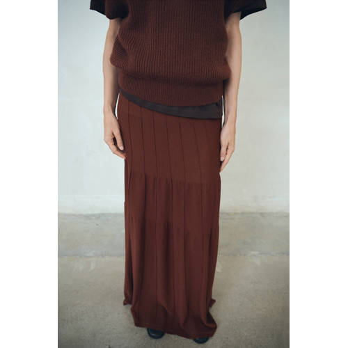 Mango midi rok bruin afbeelding