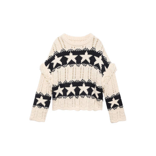 Mango Kids trui ecru met kabels afbeelding