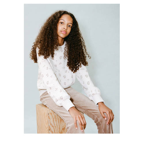 Mango Kids sweater met panterprint beige afbeelding