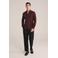 WE Fashion slim casual overhemd donkerrood