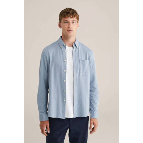 WE Fashion regular casual overhemd lichtblauw afbeelding