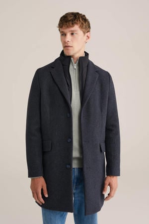 manteljas donkerblauw