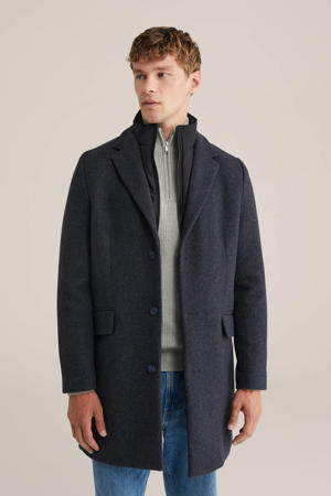 manteljas donkerblauw