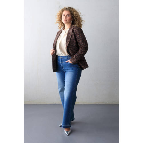 Yest Curve high waist wide leg jeans medium blue denim afbeelding