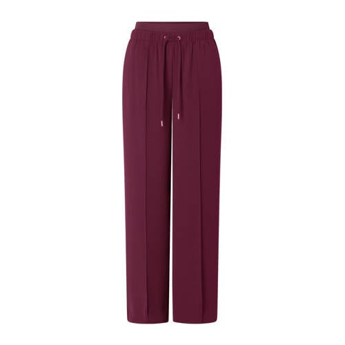 Yest Curve wide leg high waist casual broek donkerrood afbeelding