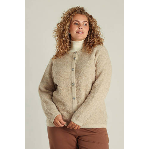Yest Curve cardigan met wol beige afbeelding