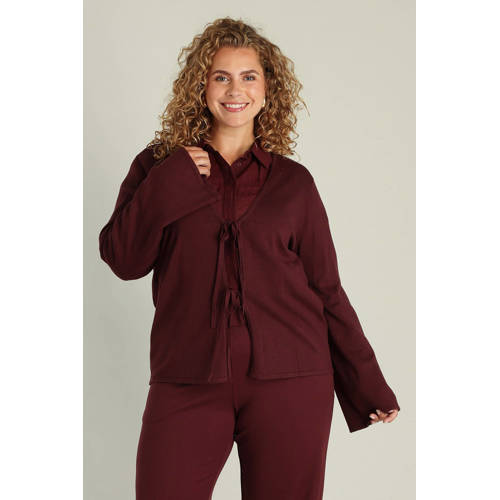 Yest Curve cardigan donkerrood afbeelding