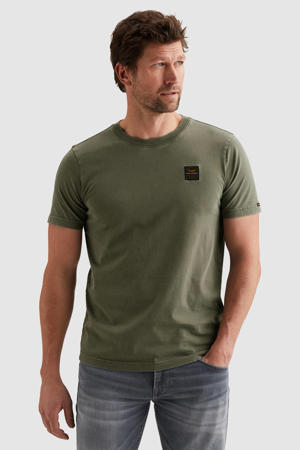 regular T-shirt donkergroen