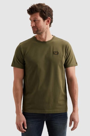 regular T-shirt donkergroen