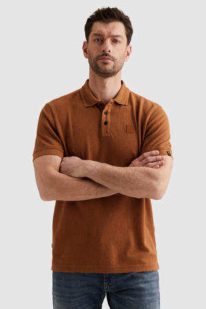 regular polo gebreid donker oranje