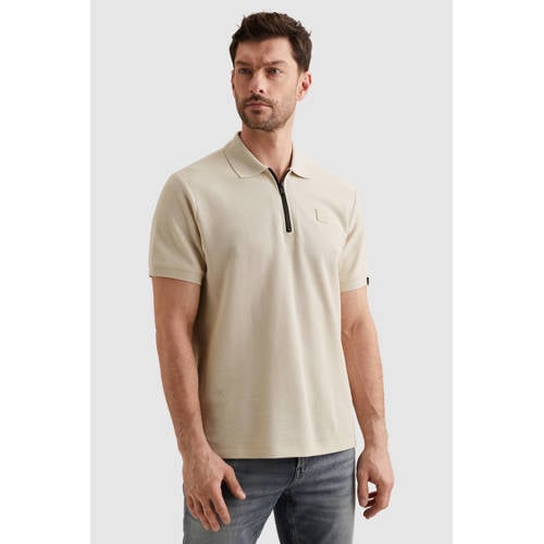 PME Legend regular polo ecru gebreid afbeelding