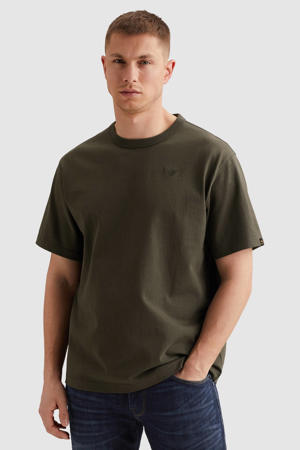 relaxed T-shirt donkergroen