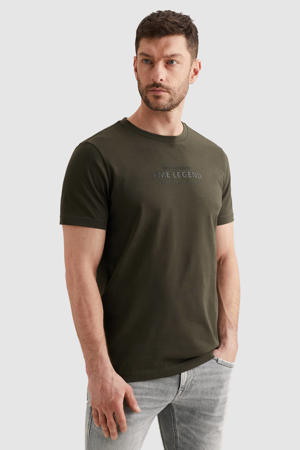 regular T-shirt donkergroen