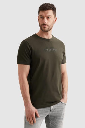 regular T-shirt donkergroen