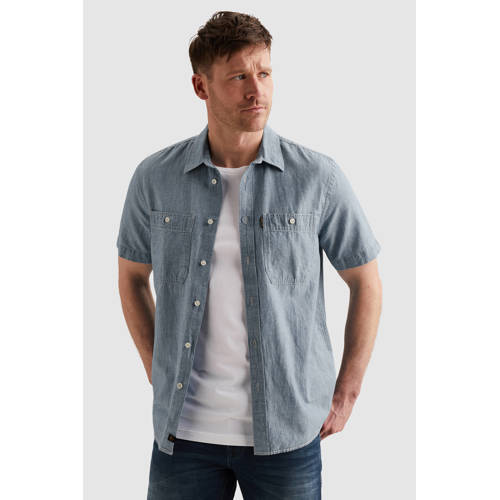 PME Legend regular casual overhemd lichtblauw afbeelding