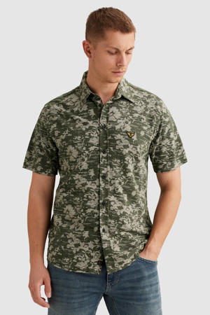 regular casual overhemd fijn gebreid groen