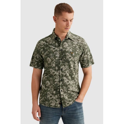 PME Legend regular casual overhemd fijn gebreid groen afbeelding