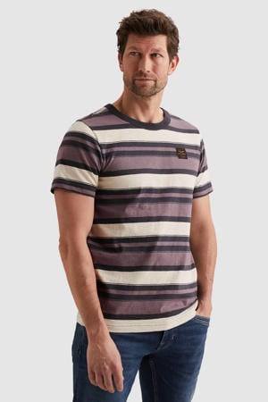 regular gestreepte T-shirt paars