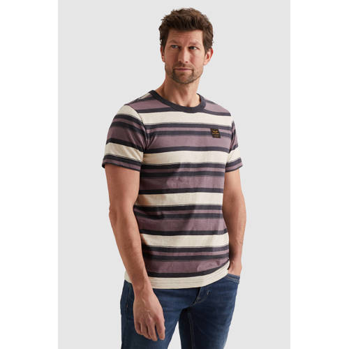 PME Legend regular gestreepte T-shirt paars afbeelding