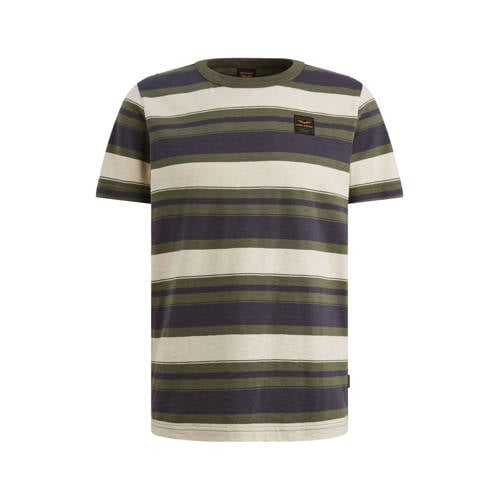 PME Legend regular gestreepte T-shirt groen afbeelding