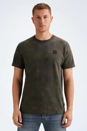 regular T-shirt donkergroen